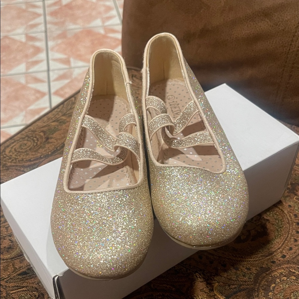 Dream Pairs Glittery Gold Kids Dress Shoes